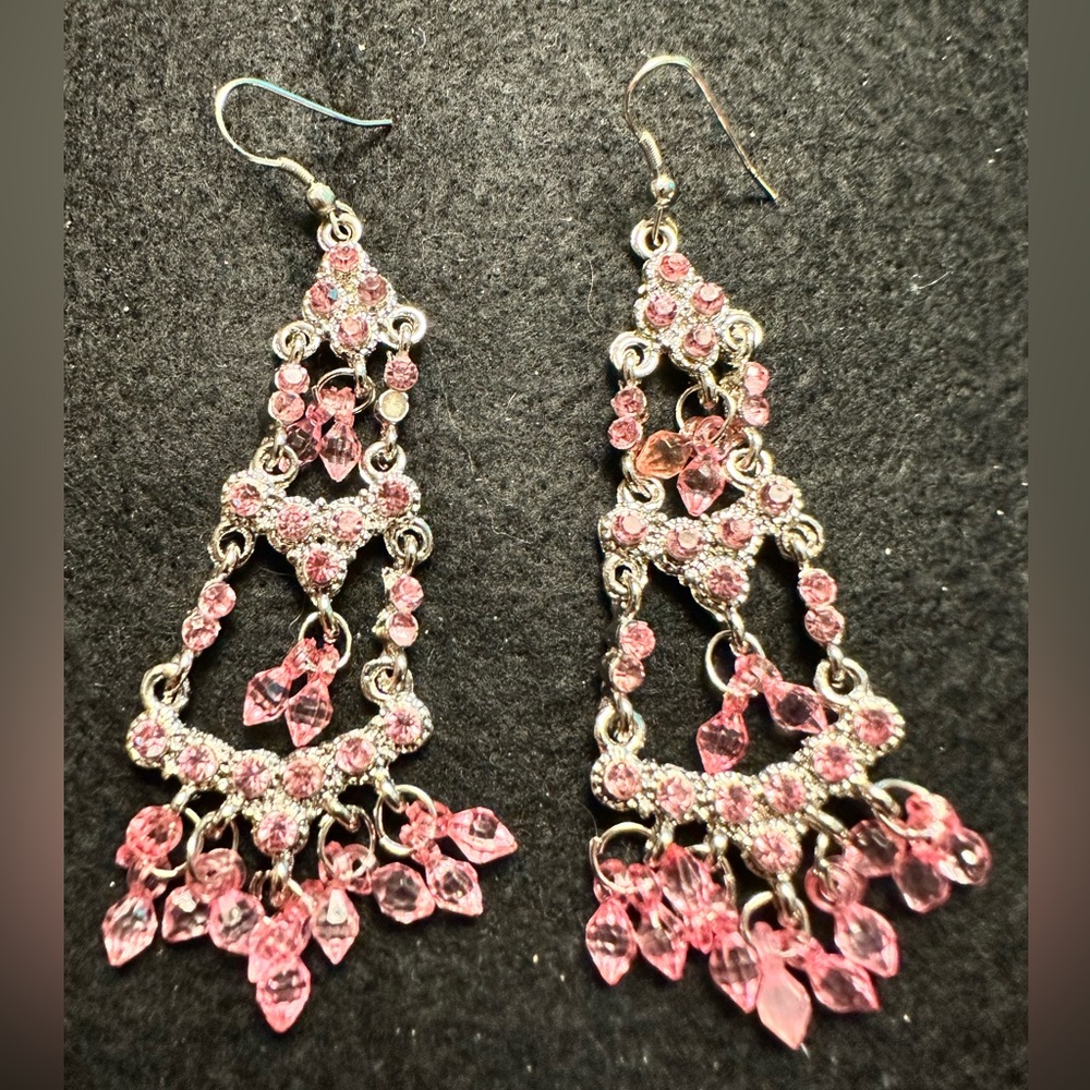 Pink dangly earrings